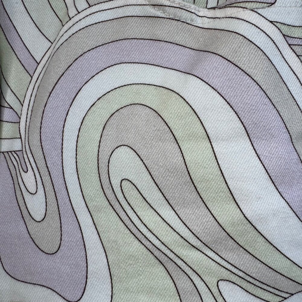 Wilfred Free Vera Pants Size 0 Green Gray Swirl Printed Cotton Stretch Twill - Picture 5 of 14